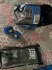 Set boxe Leone 1947: casco, guantoni mimetici, fascette – nuovi