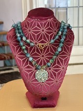 Collana in Fluorite Naturale Interamente Realizzata E Annodata A Mano