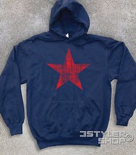 FELPA UNISEX STELLA ROSSA antichizzata RIVOLUZIONE red star VINTAGE