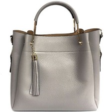 Borsa Secchiello Donna in Vera Pelle + Sacca interna modello "Fiona"