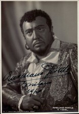 MILANO 1940 - AURELIANO PERTILE TENORE - CARTOLINA CON AUTOGRAFO E DATA