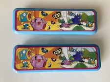 DUE SCATOLE PORTAPENNE PORTAMATITE ASTUCCIO 21X6,5X2 cm COLORE AZZURRO