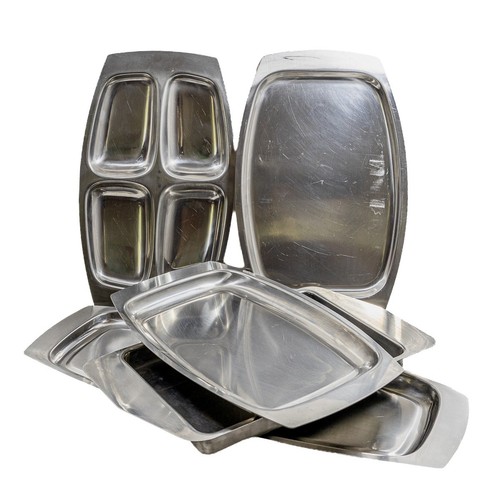 Lotto vassoi acciao inox - 5,