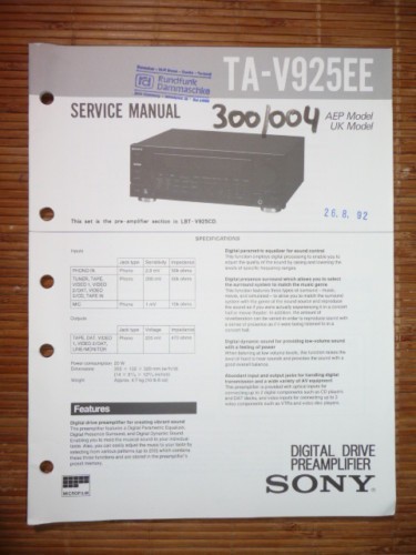 Manuale servizio sony - manuale,