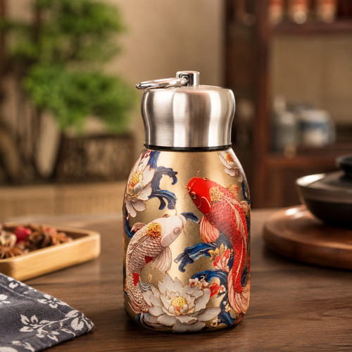 Luxury koi fish thermos tazza - koi,