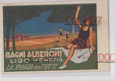 LIDO VENEZIA BAGNI ALBERONI BELLA GRAFICA PUBBLICITA FPV 1931 SUPER