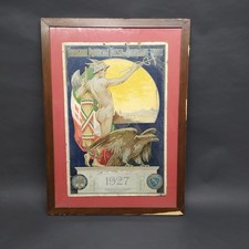 Poster Federazione provinciale fascista dei commercianti 1927 in quadro strappi