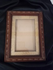 Antica cornice per foto in legno intagliato a mano Alloro fine '800 passepartout