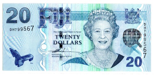 Fiji elisabetta banconota - fiji, ,