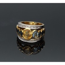 ANELLO ?♥️?CON PIETRE PREZIOSE ORO GIALLO E BIANCO 750/1000, 18KT.