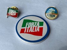 LOTTO FORZA ITALIA BERLUSCONI SPILLA BANDIERINA PIN ADESIVO PARTITO POLITICO