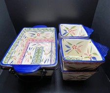 Temptations by Tara Old World Confetti Pan Wire Basket w/ 4 Matching Bowls