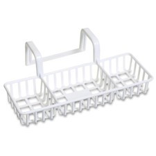 Cesta Portasapone Spugne per Vasca da Bagno + Ganci Appendere in Plastica Bianco