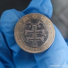 moneta da 1 euro molto rara Slovenia doppia croce 2009