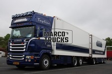 LKW Foto Scania R580 Topline Kofferauflieger Niederlande blau BASTTRANS H #k6bi