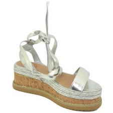 Zeppa donna argento sandalo