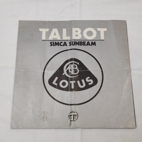 Brochure talbot simca sunbean - talbot,