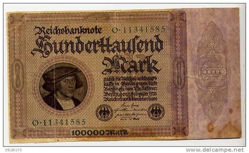 Banconota germania 100 000 - banconota,