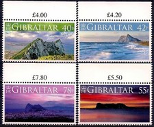 Gibilterra 2007 Paesaggi Rocce Vista Mare Tramonto Natura Turismo Set 4v MNH