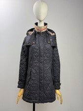 Trench cappotto trapuntato BURBERRY BRIT Nova check taglia S donna con cappuccio e zip intera giacca