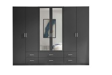 Armadio a 6 ante battenti e 6 cassetti SAMBUCO in laminato. LAP 271x210x54 cm