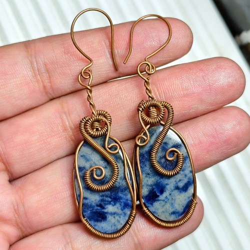 Orecchini pendenti sodalite - orecchini, in