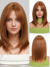 Parrucca Rosso Rame Liscia,Parrucca Media Ramata,Parrucca Rossa Media
