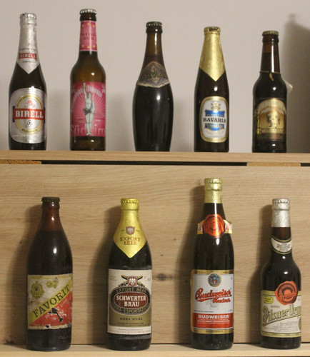 Bottiglie birra piene vintage - bottiglie,