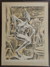 PERICLE FAZZINI Litografia nr. 51 / 100 con cornice, firmata a mano 70x50 cm