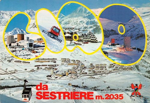 Cartolina sestriere vedute - sestriere,