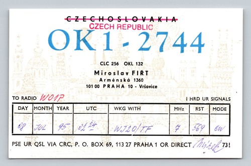 Radioamatore qsl ok1 2744 - qsl, ok1-2744