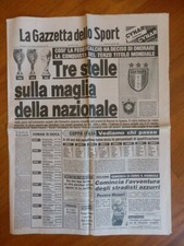 GAZZETTA DELLO SPORT 1982 Calcio Mondiali Spagna Tre stelle giornale 182