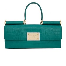 Dolce & Gabbana Coccodrillo Stampa Borsa IN Pelle Sicily 90's Baguette Logo