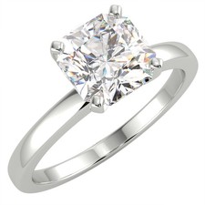 Anello di Fidanzamento 0,7 Ct Taglio Radiante VS2/D Solitario Diamante Oro Bianco 14K