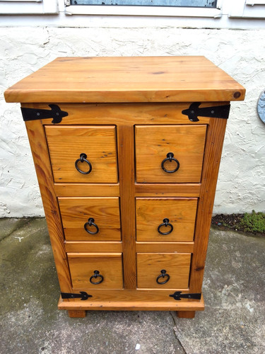 Cassettiera vintage legno - cassettiera,