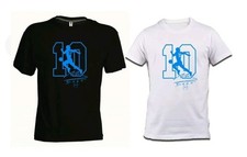T-SHIRT MARADONA 10 NAPOLI ARGENTINA PIBE BIMBO  AUTOGRAFO BIANCA/NERA CALCIO