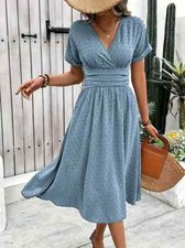 Vestito estivo da mare Elegante Donna Senza Maniche con Scollo a V scegli taglia