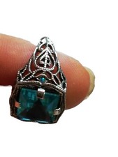 Anello Argento Con Acquamarina Naturale Mis 7 Americana