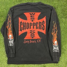 T-shirt nera manica lunga vintage Jesse Who West Coast Choppers CFL XL spiaggia lunga