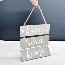 Targa da parete in legno Home Sweet Home - Insegna decorativa:Q1