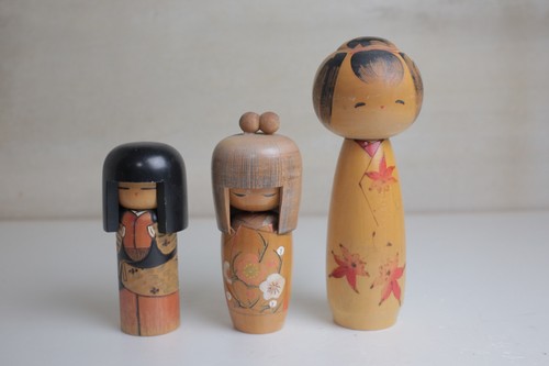 Bambole kokeshi vintage set - vintage,