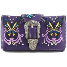 Portafoglio Buckle Purple Butterfly in Ecopelle P2066W100PUR