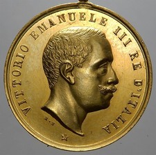 VITTORIO EMANUELE III Medaglia premio in oro 18 kt Gara di tiro tra Ufficiali 2