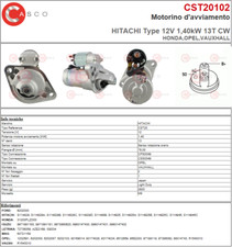 Motorino Avviamento per Opel