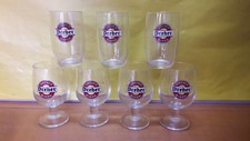 Lotto 7 Bicchieri Calici Birra Dreher Vintage anni 60 Vetro Fine Stile Botte