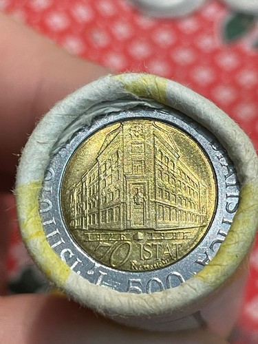 Moneta italiana 500 lire - lire, istat