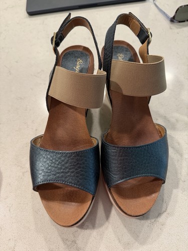 Sandali con zeppa - blu, navy