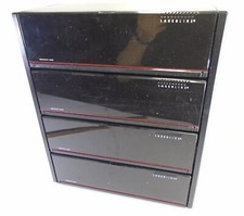 Custodia vintage Laserline 48 CD Lock & Pop torre a 3 livelli con porte a goccia BLK