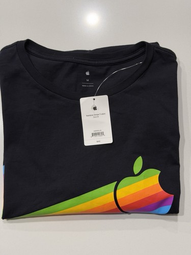 Apple rainbow stripe shirt - apple,