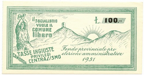 100 lire fondo provinciale - lire,